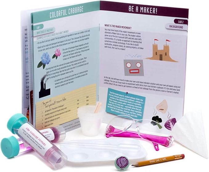 Kids pH Science Kit - Acids & Bases Buddy Pack with 2 Lab Notebooks & Safety Goggles - Acid & Base Kit Indicator Paper Science Experiment