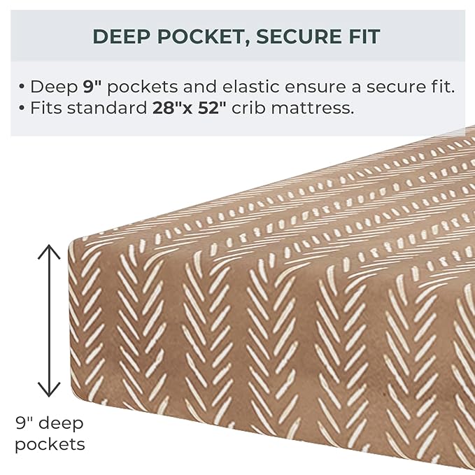 Pobibaby - 2 Pack Premium Fitted Baby Boy Crib Sheets for Standard Crib Mattress - Ultra-Soft Cotton Blend, Safe and Snug, and Stylish Woodland Crib Sheet (Wildlife)