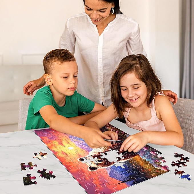 100 Piece Puzzles for Kids Ages 4-6 Brown Bear Family Puzzles for Kids Ages 6-8 8-10, 100 Piece Senior Jigsaw Puzzle for Toddlers Kids Puzzles Ages 3-5 Toys Birthday Gifts for Boys Girls Adults