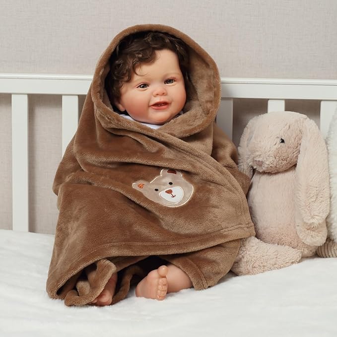 CREVENT 30''X40'' Cute Cozy Fluffy Warm Baby Blanket for Girls Boys Infants Toddlers' Bedding Crib Cot Stroller, Baby Shower Birthday Newborn's Gift - Bear