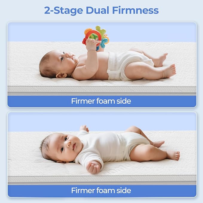 32.5x20 Bassinet Mattress for Delight: 2" Thick Dual Sided Gel Memory Foam Bassinet Mattress for Mika Micky&Delight Beside Me Dreamer Bassinet&Dream On Me Traveler&Dream On Me Skylar Bassinet