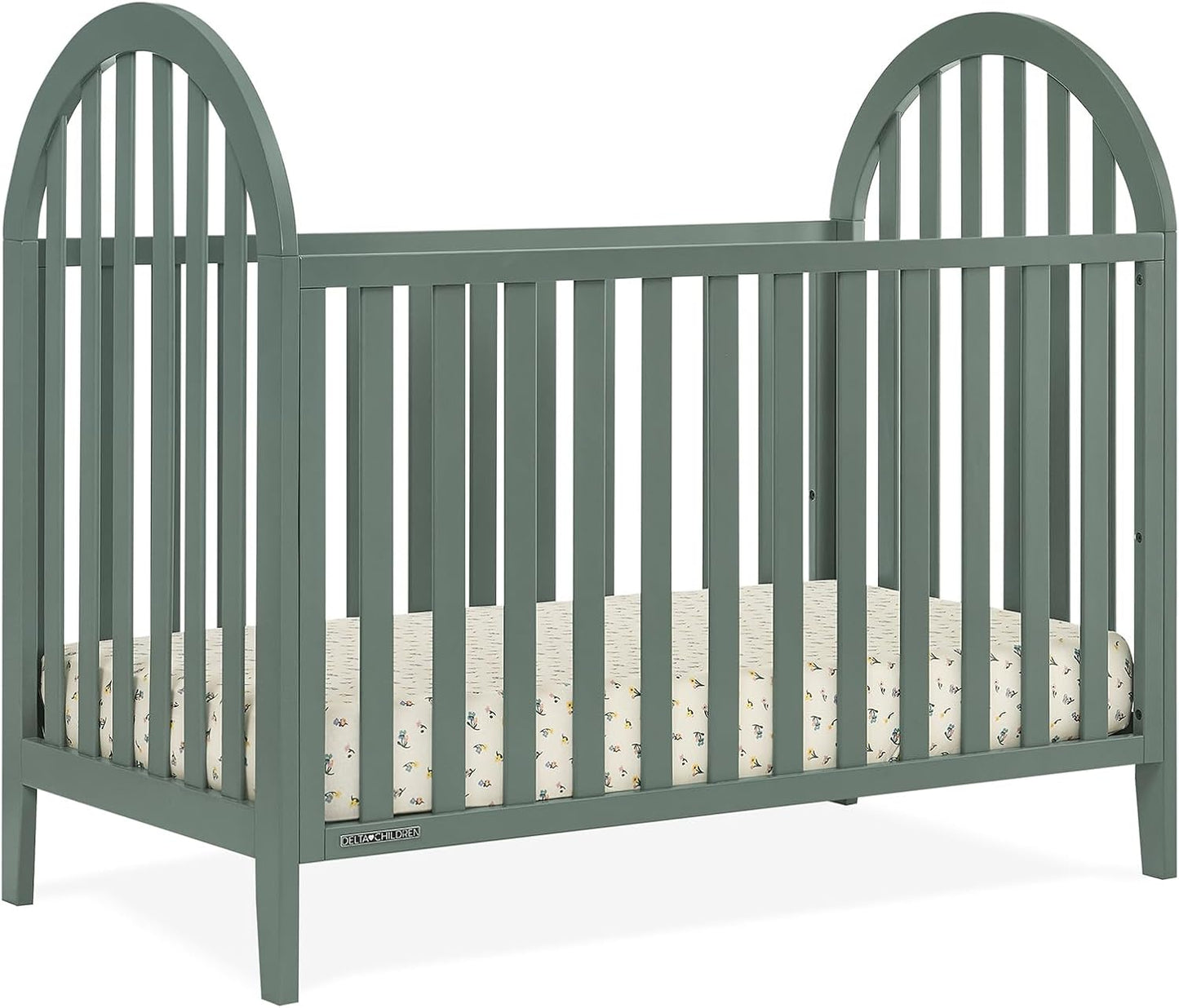 Delta Children Milano 4-in-1 Convertible Crib - Greenguard Gold Certified, Grassy Glen