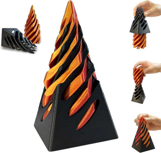 Impossible Cone-3D Printed Spiral Cone Fidget Toy, Pass Through Pyramid Fidget Toy, Impossible Pyramid Passthrough Sculpture Desk Toy for Adult, 4inch Helix Screw Fidget Toy for Stress Relief