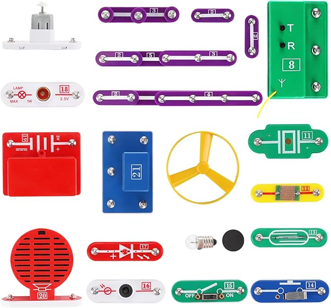 ELSKY 335 Electronics Discovery Kit - Circuits Experiments and Smart Blocks for Kids to Build DIY Electric Circuits