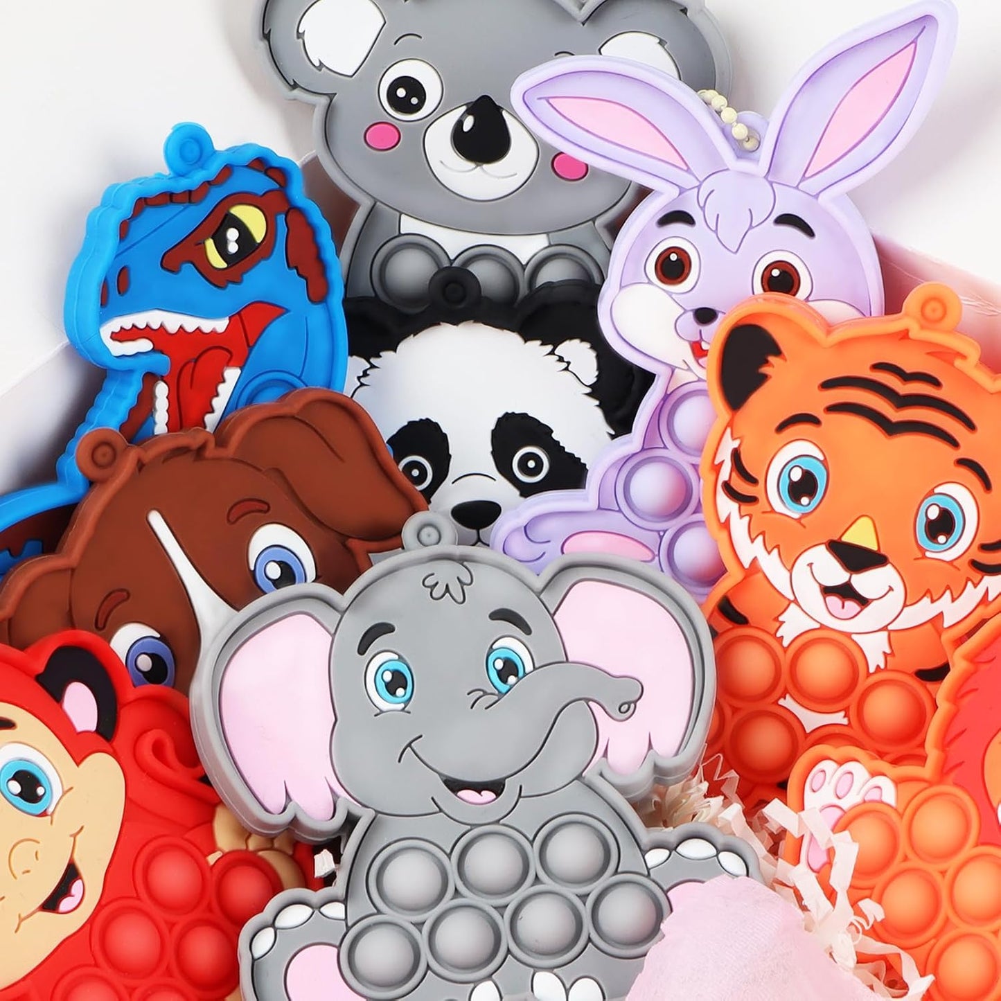 Animal Pop Fidget Toys Party Favors,Silicone Fidget Toys for Toddlers,Birthday Party Favors for Kids,Treasure Chest Prizes,Prizes Box Toys for Kids Classroom Prizes