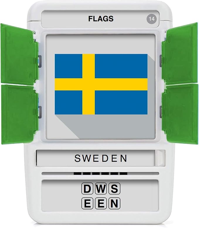 100 PICS Flags of The World Travel Game - Learn 100 Country Flags | Flash Cards with Slide Reveal Case | Geography Card Game, Gift, Stocking Stuffer | for Kids and Adults | Ages 6+