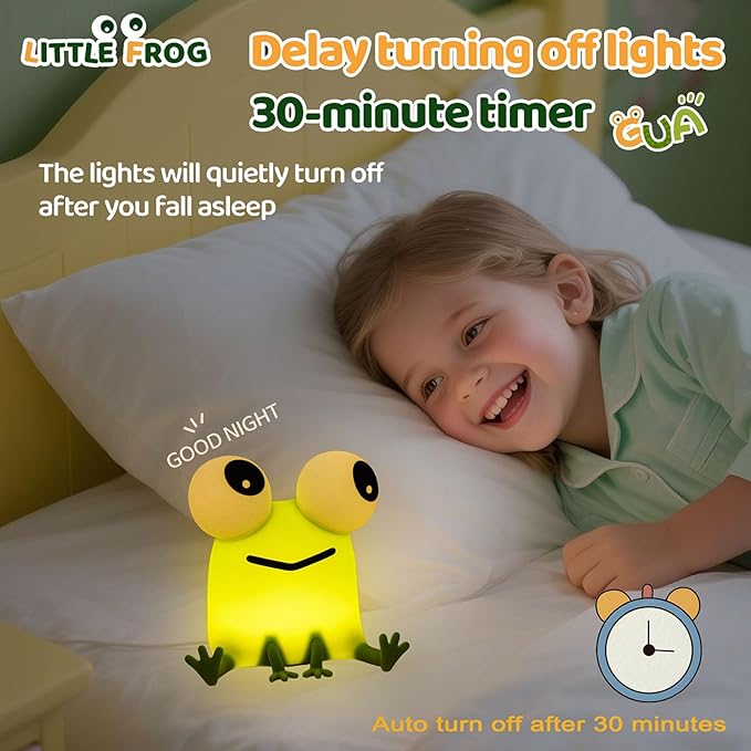 DREAMING MY DREAM Frogs Night Light,Dimmable Silicone Animal Nursery Night Light,Frogs Lamp Decor for Kids Room Bedroom,Birthday Christmas Unique Gift for Kids boy GirlsFrogs