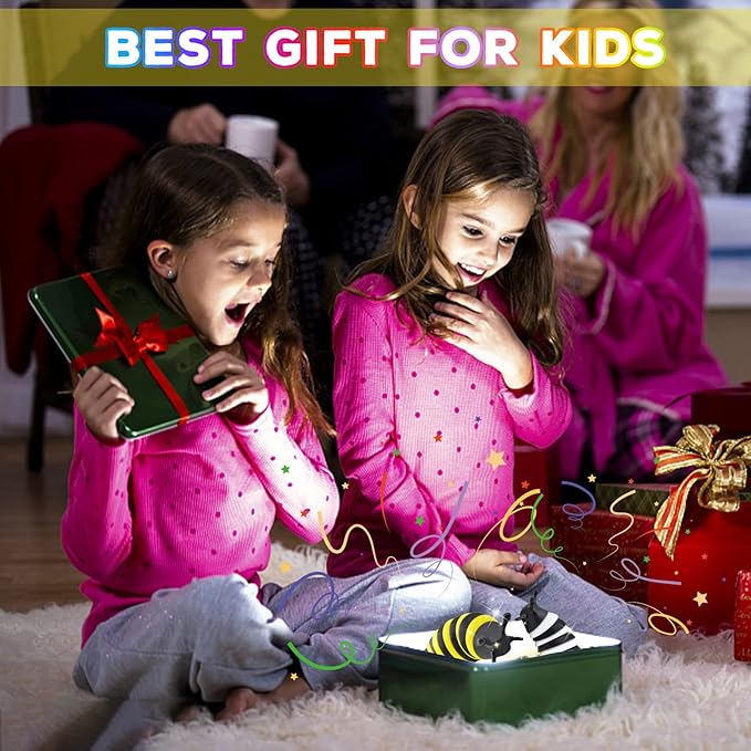 Cevioce Fidget Slug Toy, Sensory Slug Fidget Toy for Kids & Adults, 2 PCS Cute 3D Articulated Sensory Toys - Can Be Spliced, Safe｜Exercise Wrist Strength & Stress Relief, Great Gift for ADHD Autism B