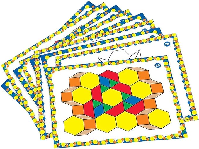 Learning Resources Pattern Block Design Cards, Color Recognition, STEM Toy, Ages 4+