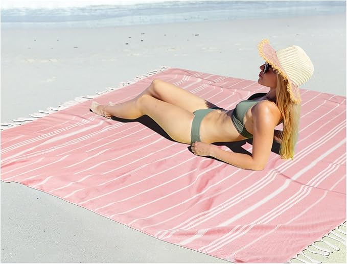 Oversized Turkish Beach Towel Blanket XXL Cotton Sandproof Towels Boho Woven Extra Large Big Sand Free Giant Throw Thick Blankets Huge Quilt XL Picnic Camping Necessities Cloud For Adult Gifts