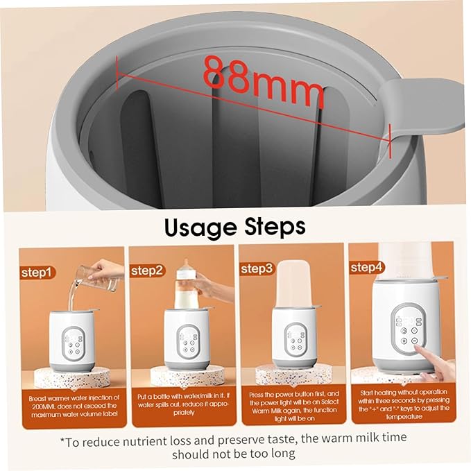Bottle Warmer Quick Thawing PP Portable Bottle Warmer with Smart Temperature Control for Breastmilk Baby Food