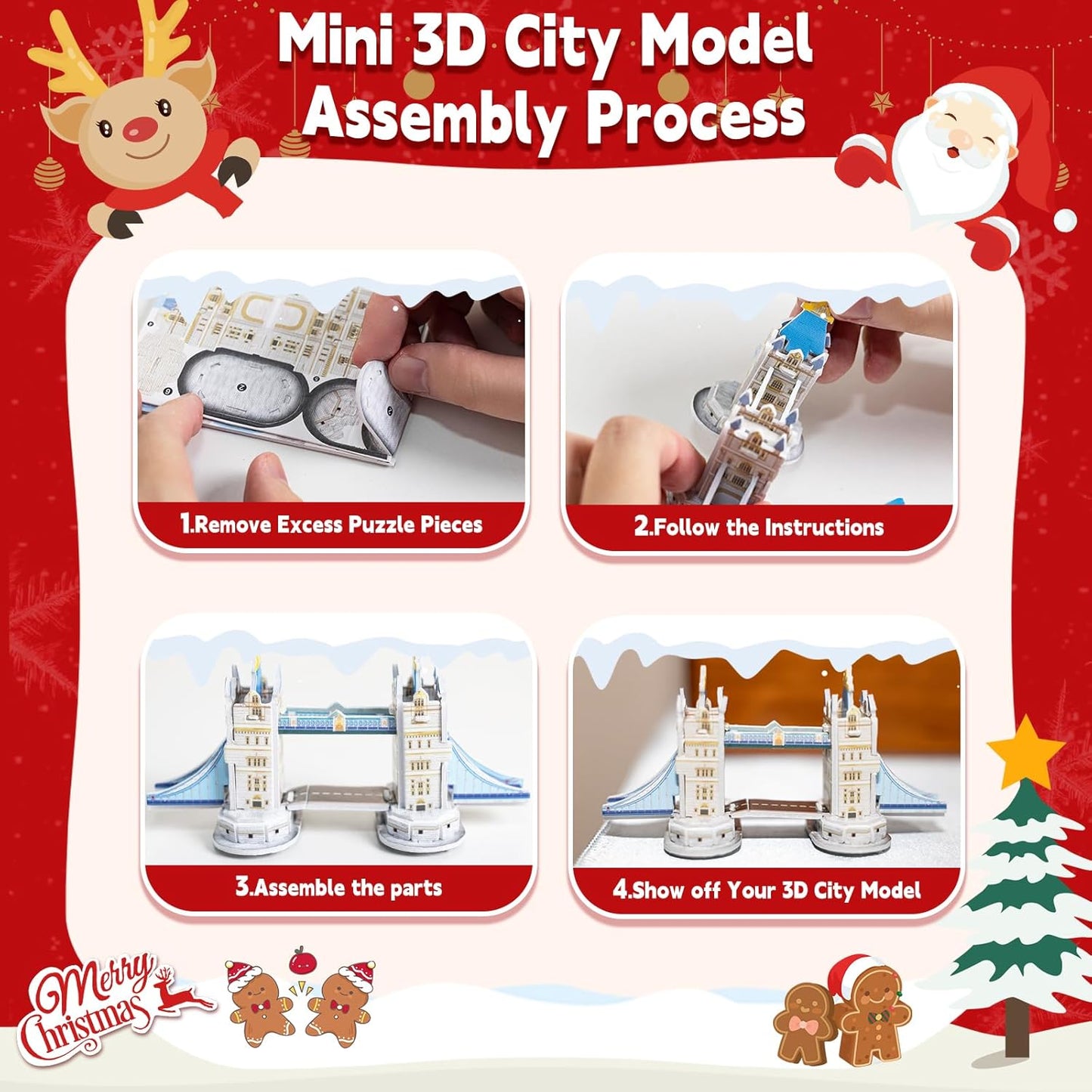 Advent Calendar 2025 Kids 3D World Architecture Puzzle, 24 Days Christmas Advent Calendar, 24 Mini 3D Puzzles, World Architecture Puzzle Gift, Suitable for Boys, Girls, and Geography Lovers