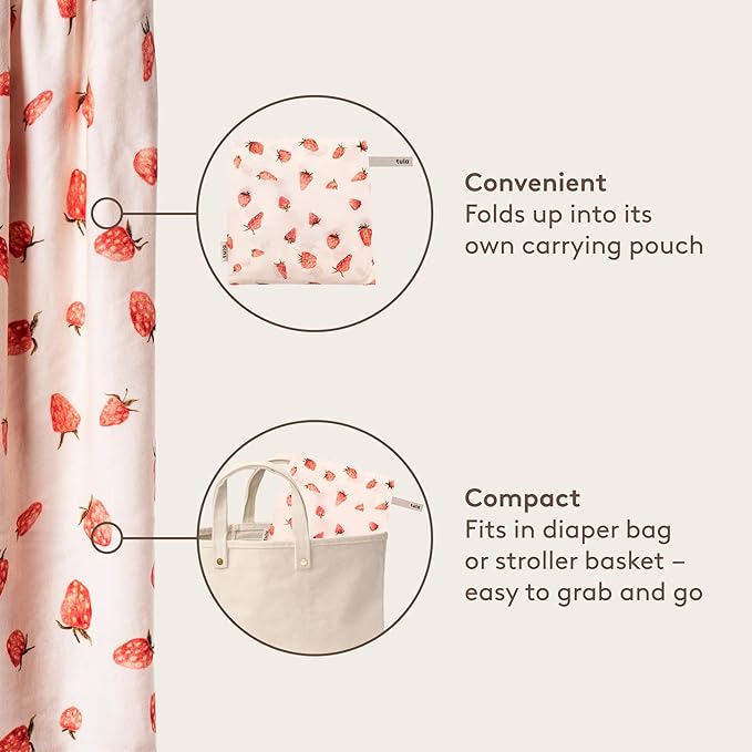 Baby Tula Stretchy Tencel™ Baby Wrap Carrier – Soft Newborn & Infant Wrap Sling, Ergonomic Hands-Free Baby Carrier, Breathable & Adjustable, Eco-Friendly for 8–25 lbs - Strawberry