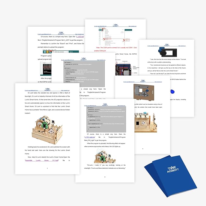 ACEBOTT ESP32 Smart Home IoT Starter Kit, STEM Kit Compatible with Arduino IDE, Stem Toys Coding Kit with House Building, Sensors & App Control, STEM Educational Kit for Kids 12+
