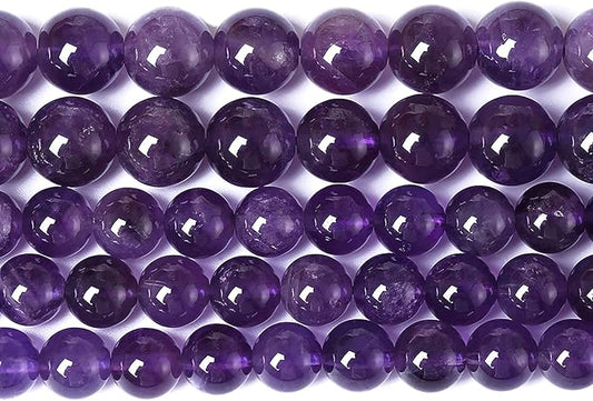 10MM 38PCS Natural Stone Purple Amethyst Crystal AAA Grade Quartz Beads for Jewelry Making DIY Bracelet