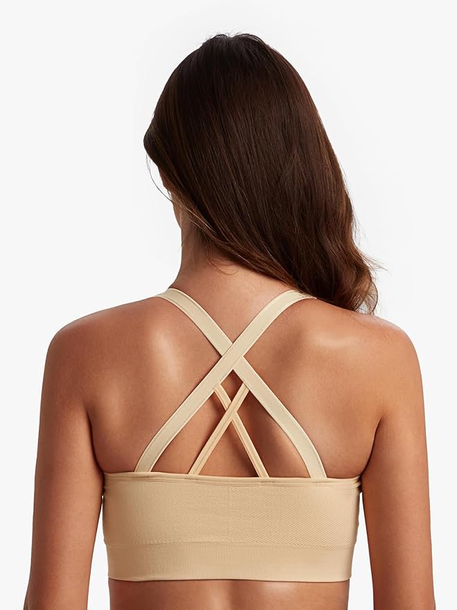 Angelhood Nursing Bras for Breastfeeding, Seamless Nursing Sports Bra Medium Impact Support Maternity Bras for Pregnancy