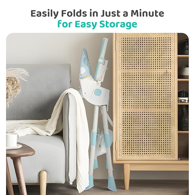 3 in 1 Baby High Chair, Adjustable 5 Point Harness, Tray, Foot Rest, Backrest and Seat Height,Multifunctional Foldable Portable highchair for Toddlers