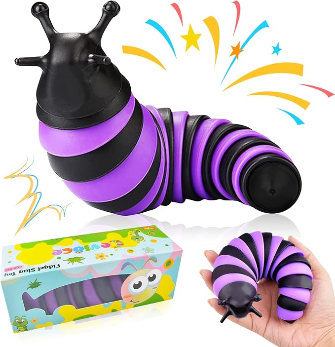 Cevioce Fidget Slug Toy, Sensory Slug Fidget Toy for Kids & Adults, 1 PC Cute Autism Sensory Toys for Autistic Children｜Great Birthday Gift for Girls Boys - Christmas Stocking Stuffers for Toddler