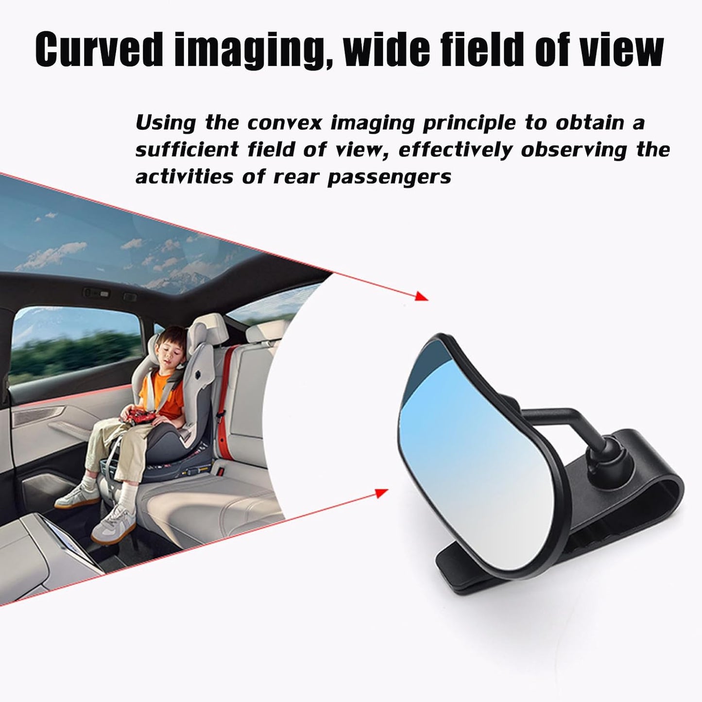 Car Rearview Mirror Rear View Mirrors for Baby 360 Adjustable Automotive Interior Mirrors Cars Mirror Rear Facing Kids Observing (Clip Base)