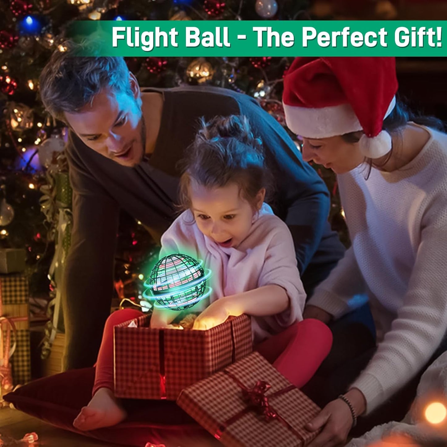 Flying Orb Ball 2024 Upgraded - Hover Orb Magic Ball Toy Lighted Flying Spinner Mini Drone Cosmic Globe for Kids Adults Flying Ball Orbit Ball for Family Gatherings Christmas Birthday Gift (Green)