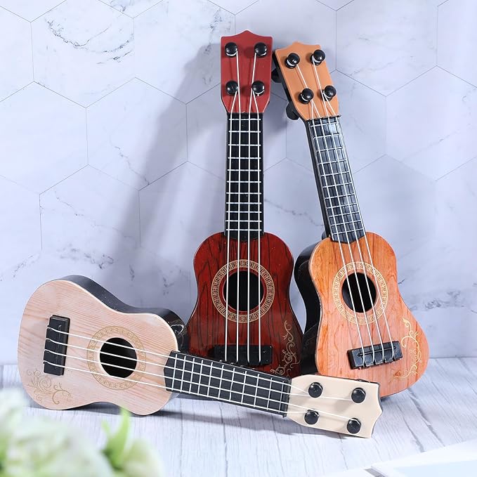 Lenwen 6 Pcs Kids Ukulele Guitar 10 Inch Kids Toy Ukulele 4 Strings Mini Guitar Children Musical Instruments Educational Learning Toy for Toddler Beginner Preschoolers Education