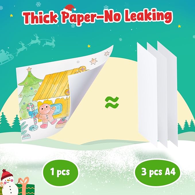 JoyCat Paint with Water Coloring Books, Art & Craft Activity, No Mess Art for Kids Ages 4-8, Craft Kits & Supplies, DIY Creative Activity, Presents for Girls & Boys (Christmas)