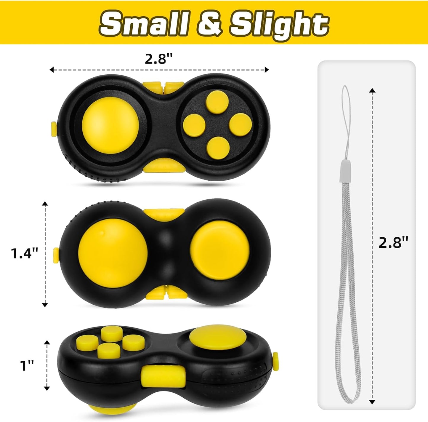 WTYCD Original Fidget Toy Game, Rubberized Classical Controller Fidget Concentration Toy with 8-Fidget Functions and Lanyard - Excellent for Relieving Stress and Anxiety
