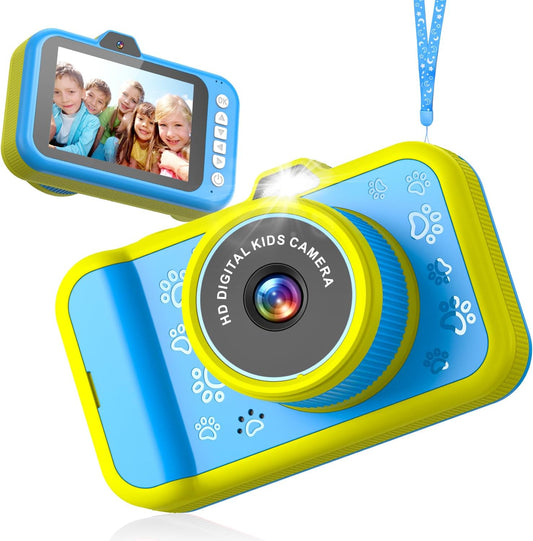 Kids Camera, 48MP 1080P Digital Camera for Kids with 3.5 Inch Big Screen, 10X Zoom, Selfie & Video, 32GB SD Card, 1200mAh Battery, Christmas Birthday Gifts for Boys Girls Ages 3-12 (Blue)