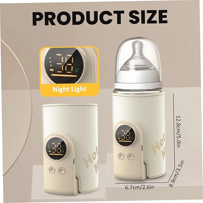 Bottle Warmer for Travel, Fast Heating & Precise Temperature Control Baby Bottle Warmer with LCD Display for Breast Milk/Formula