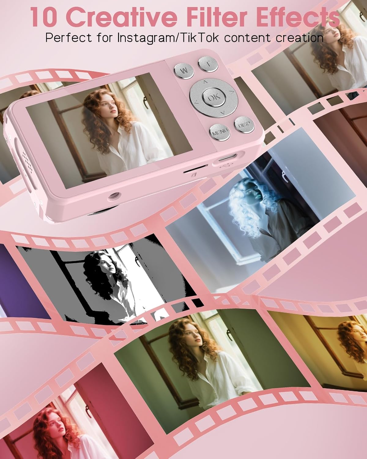 Digital Camera, Autofocus 48MP 4K Camera for Photography with 32GB Card, Portable Compact Point and Shoot Digital Camera for Teens Adult Beginner Kids with Metal Shell, 2000 mAh Battery