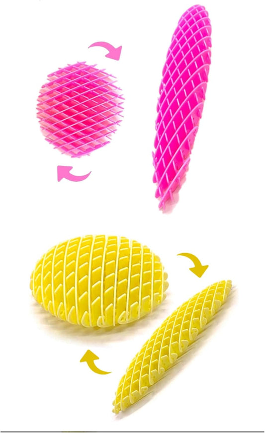 Fidget Toys ， Fidget Worm Toy,Stress Relief Fidget Toys for Kids&Adults,Elastic Mesh Toys,Sensory Slug Fidget Toy,Resistance Fidget Toys,Anxiety Relief Toys (Pink+Yellow)