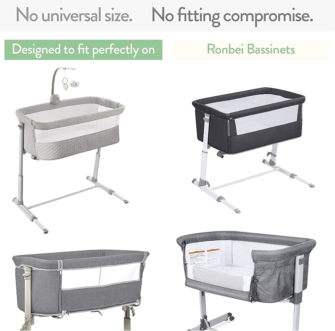 Bedside Sleeper Bassinet Sheets for 32 x 19 Inch Mattress Pad – Compatible with Ronbei, Pamobabe, Nordmiex Bassinet – 100% Jersey Cotton – Farm Animals – 2 Pack