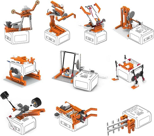 Matatalab Creator Kit, Add-on Pack for VinciBot Coding Robot, 434+ Building Blocks STEM Educational Kit with 20 Building Cases, DIY Building Science Experiment Kit for Kids Ages 8-12