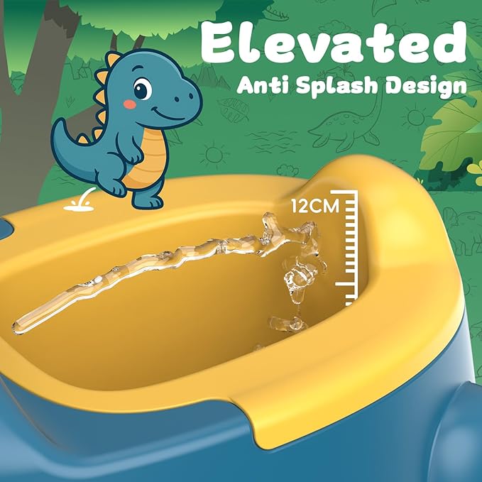 Potty Training Toilet Toddler Potty Chair Kids Boys Girls Dinosaur Animal Comfortable Potties Training Seat for Childrens Ages 1-3 Portable Baby Toilets with Lid Back Easy to Clean Potty Trainer,Blue