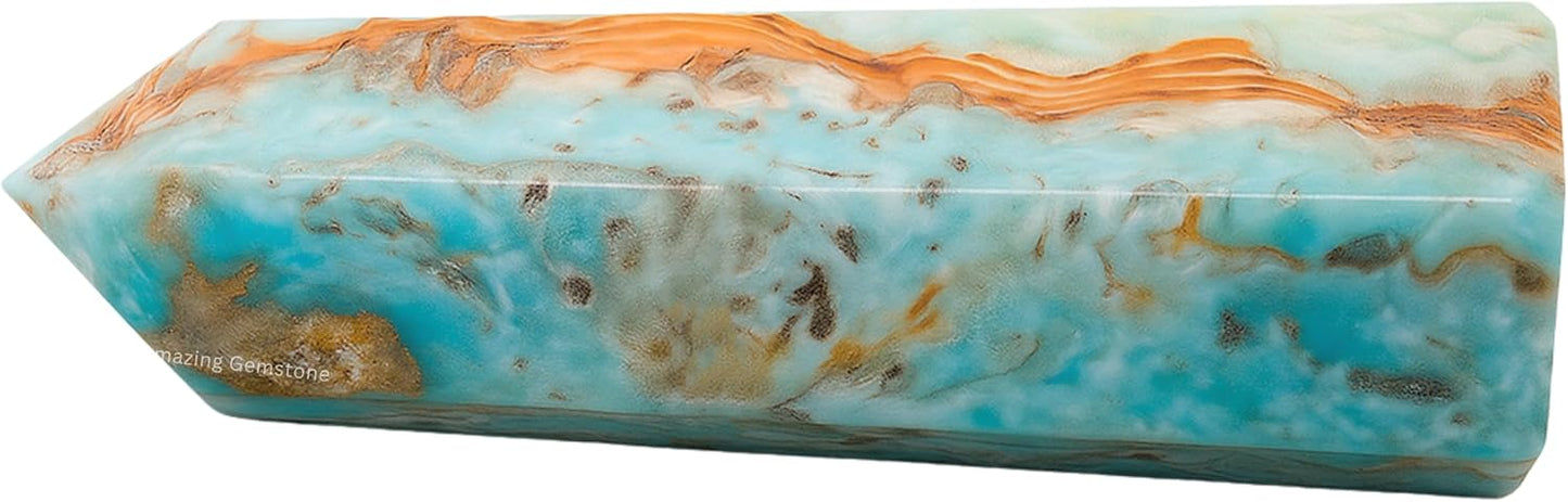 Amazing Gemstone Large Caribbean Calcite Crystal Towers ~ Natural Healing Crystal Point Obelisk for Reiki Healing and Crystal Grid (5.5 to 6 INCH)