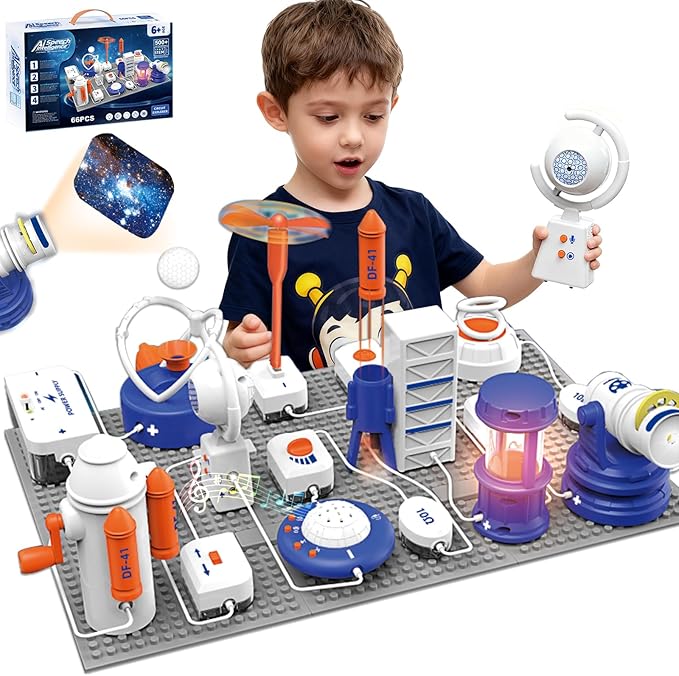AI Science Kit for Kids 6-12 Years | STEM Robotics & Electronic Circuit Building Kit with 66 Pcs & 500+ Experiments | Voice Controlled Educational Engineering Toys for Boys & Girls