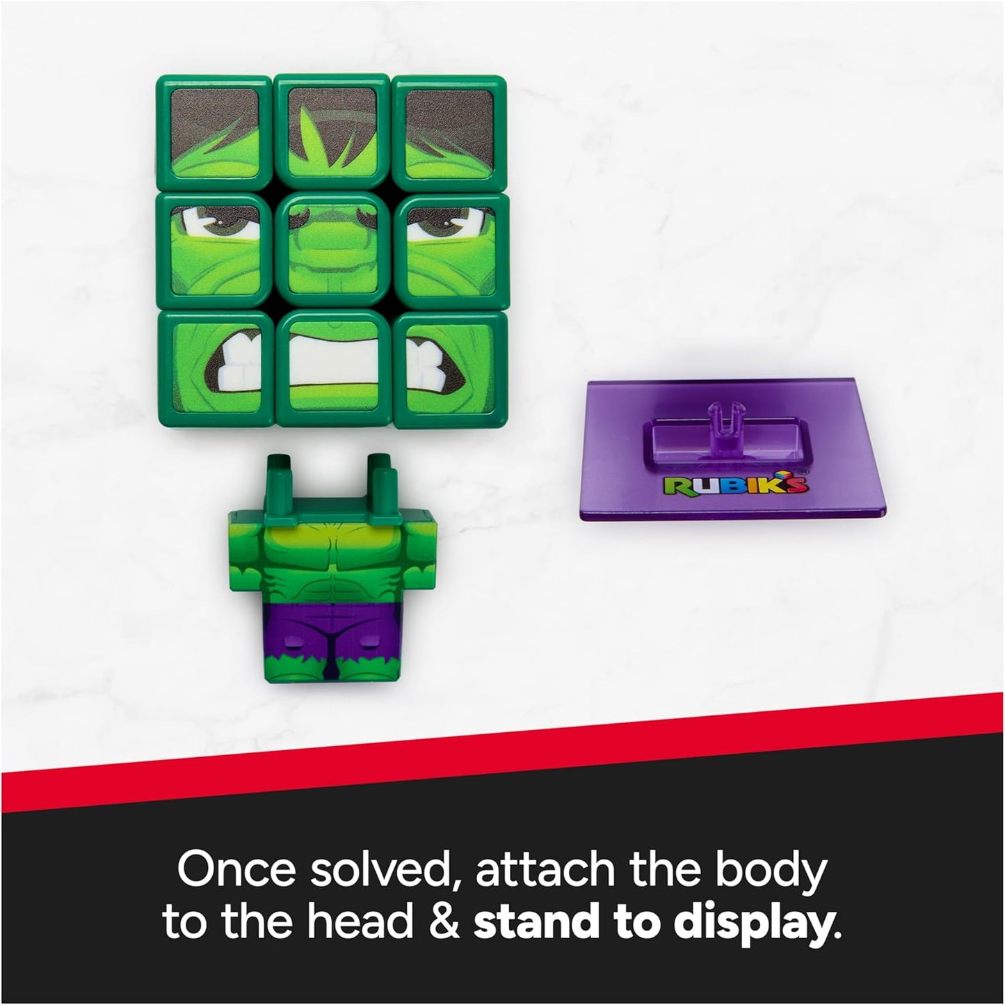 Rubik's Cube Hulk Cuber, Problem-Solving Challenging Brain Teaser Collectible Hulk Fidget Toy, for Adults & Kids Ages 8+