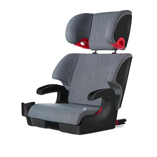 Clek Oobr High Back Booster Seat with Adjustable Headrest, Reclining Design, and Rigid LATCH System (Thunder)
