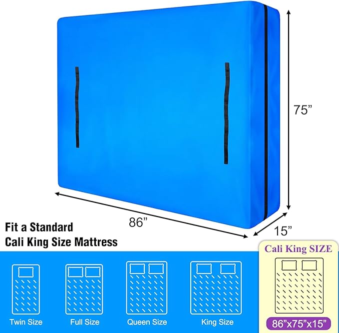 MorTime Mattress Bags for Moving and Storage, Zippered Mattress Storage Bag with 8 Strong Carrying Handles, Reusable Mattress Protector Cover Moving Supplies (Cali King)