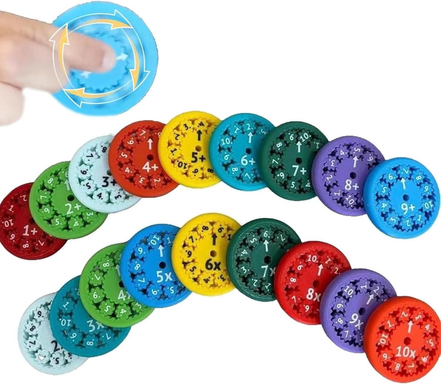 Math Fidget Spinners,Educational Math Fact Fidget Spinners, Math Fidget Toy Multiplication, Math Learning & Education Toys Game(18pcs)