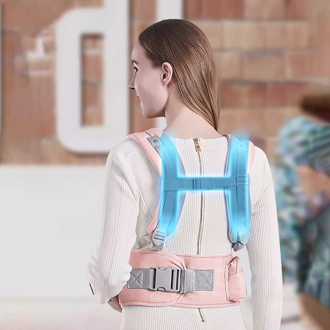 Baby Carrier Newborn to Toddler Baby Carriers with Seat Infant Baby Holder Backpack Baby Carriers Front and Back for Carrying and Hiking (Pink)