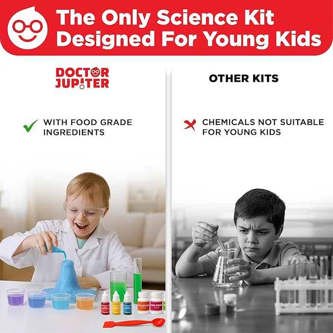 Doctor Jupiter My First Science Kit for Kids Ages 4-5-6-7-8 | Birthday Gift Ideas for 4+ Year Old Boys & Girls | Toy Stem Kit with 100+ Experiments | Learning & Educational Projects