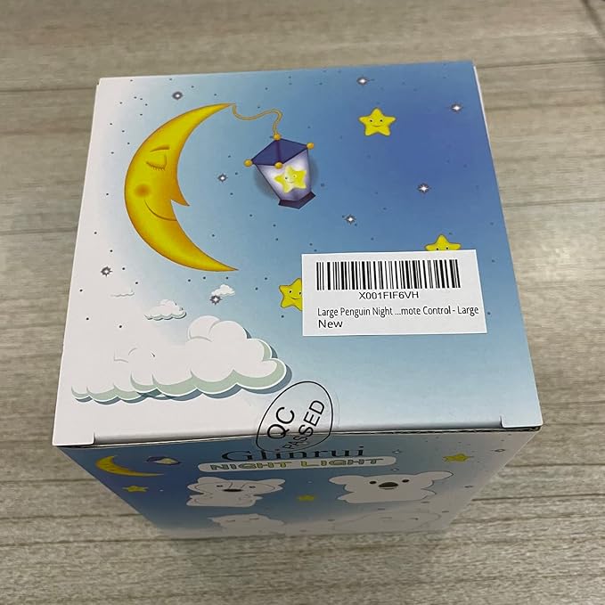 Large Penguin Night Lights for Babies Bedroom Light, lamp Kids, Toddler Nursery lamp Soft Decorative Lamps - Break Resistant, Eye Caring, Adjustable Brightness & Color, Time Setting - Large