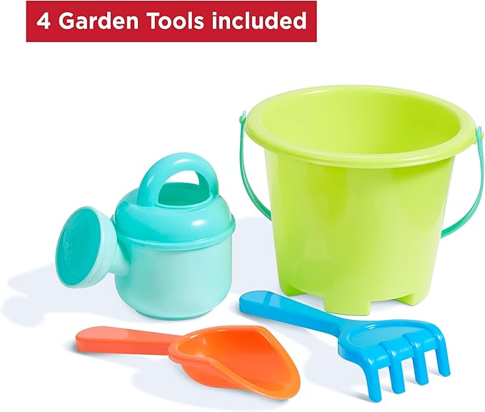 Baby Walker Wagon, Baby Toy Cart, Wagon for Kids, Toddler Toys, Radio Flyer Push & Pull Walker with Garden Tools, Red, for Ages 1-4 Years