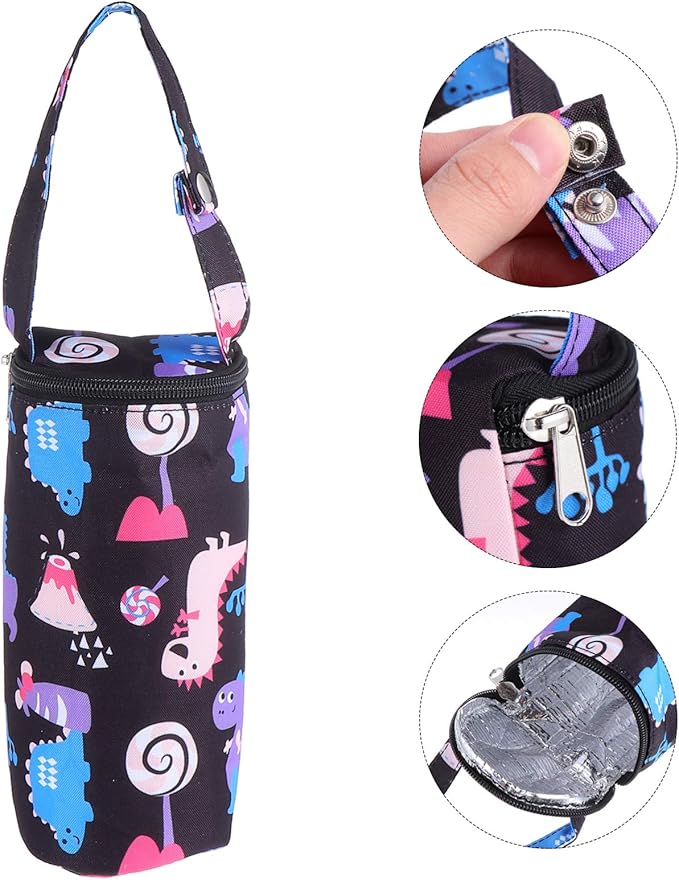 Kisangel Insulated Milk Bottle Carrier - Baby Water Bottle Strap Bag for Travel and Outdoor Use - Keep Warm Carrying Sleeve Pouch 20X12X1cm