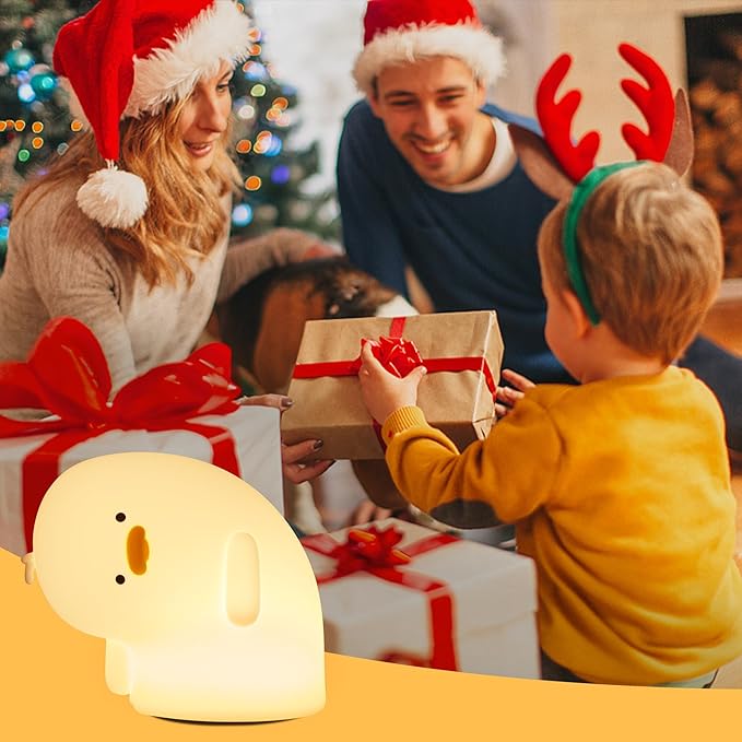 Attivolife Duck Night Light, Silicone Why Duck Lamp, Silica Gel Nursery Bedside Lamp with Dimmable Rechargeable, Best Decor for Bedroom Living Room Study, Creative Gift Idea for Baby Kids Friends