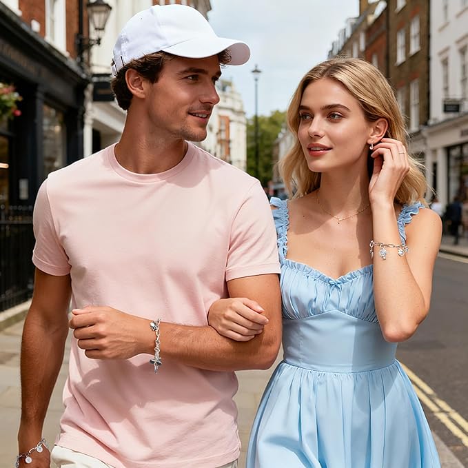 PYURTHITY 458 Pcs Gold Silver Charm Bracelet Making Kit DIY Jewelry Making Kit with Enamel Letter Charms Link Chain Bracelet Pendants and Jump Rings for Christmas Women Adults Art Craft Gift