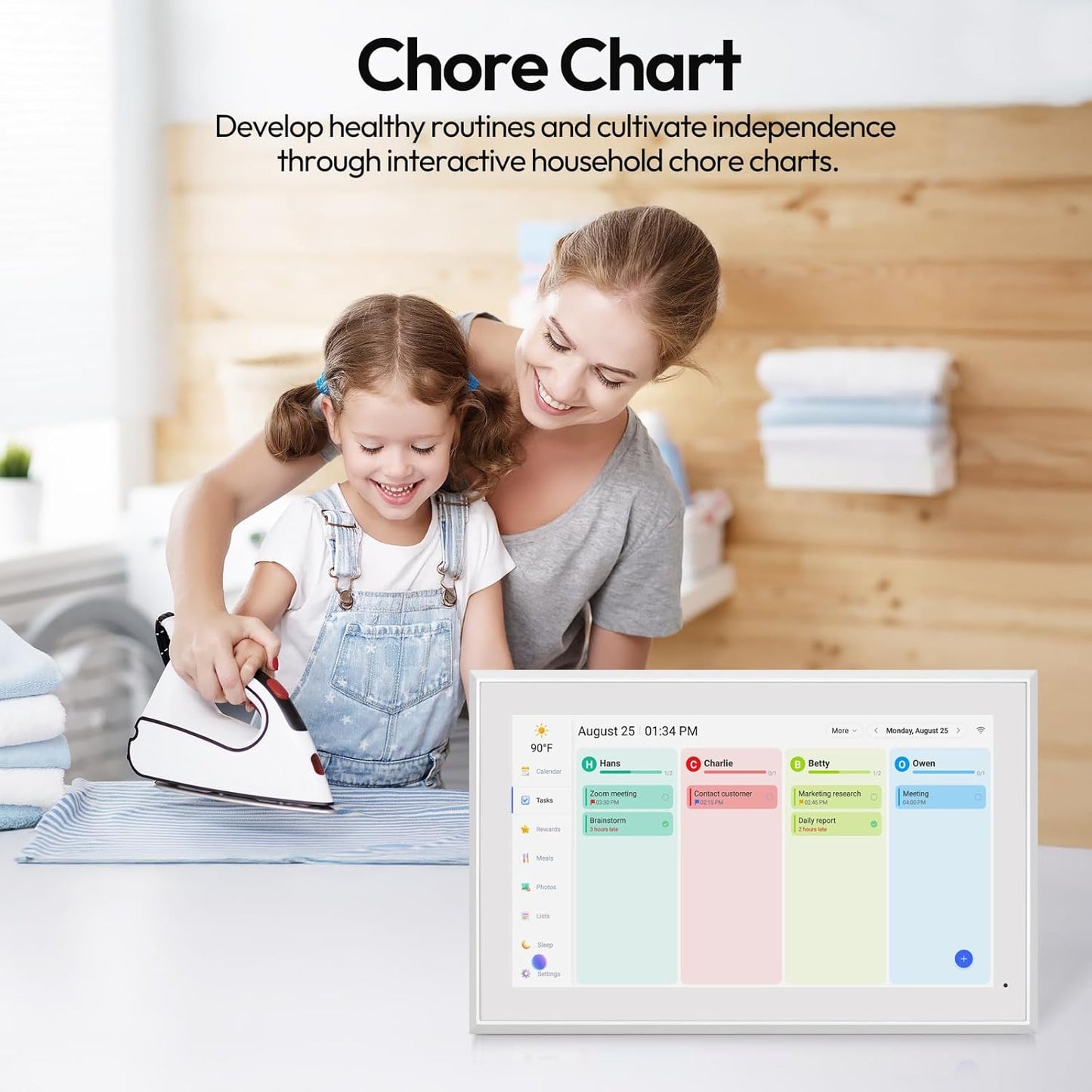 BOCT 21.5'' Digital Calendar Wall - 32GB Memory Touch Screen Chore Chart Smart Calendar,Digital Planner,Auto-Sync,APP Control,Interactive Family Schedules, Gift for Mother