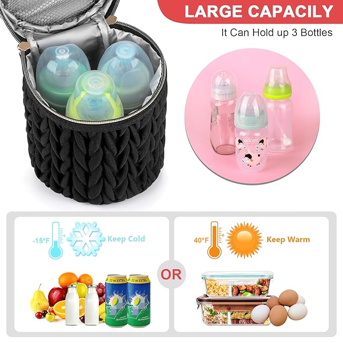 Accmor Breastmilk Cooler Bag, Insulated Baby Bottle Cooler Tote Bags for Nursing Mom Daycare
