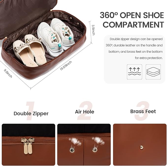 LOVEVOOK Weekender Bag, Large Travel Duffel Bag for Women with 2 Packing Cubes, Carry on Overnight Bag with Shoe Compartment, Mom Hospital Bags for Labor and Delivery